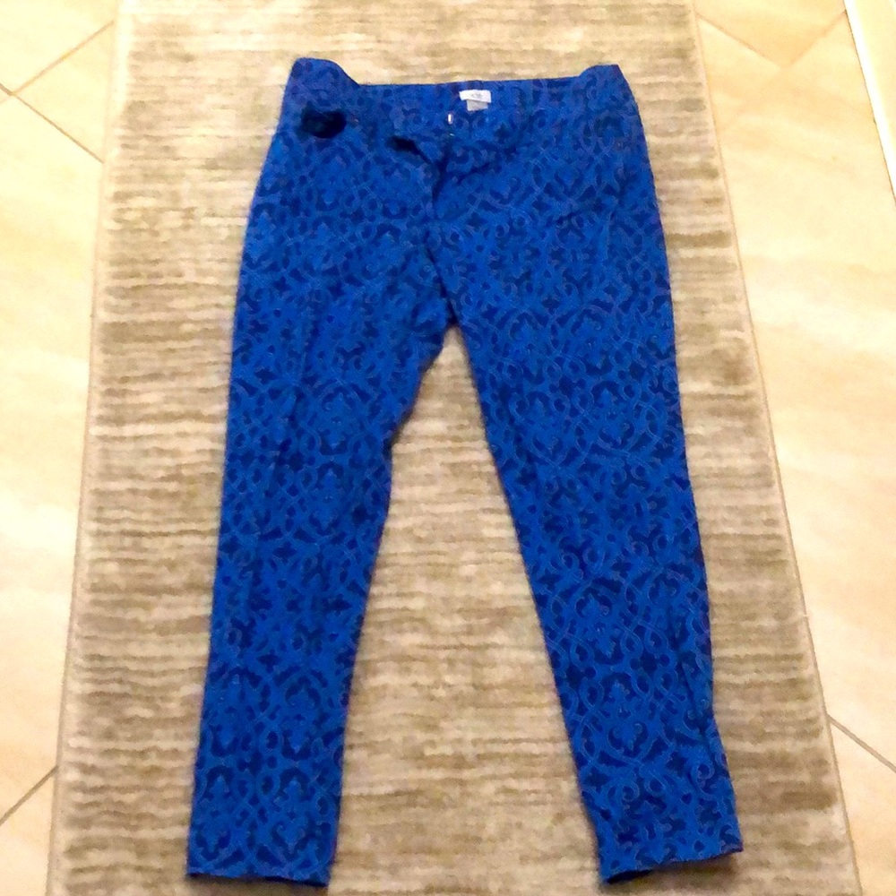 Cashe blue patterned pants
